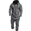 Vhersily Tuta Jumpsuit Uomo Pigiama con Cappuccio Tute Intera One Piece Pigiama Overall Zip Tinta Unita Confortevole Pigiami da Casa Spessa in Cotone Termico da Coppia con Tasche per Tempo Libero