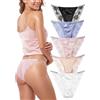 Hialegion Slip da donna con fiocco e pizzo posteriore, confezione da 5, taglie S-XL, 5 pezzi: 1 nero, 1 blu, 1 colore carne, 1 rosa, 1 bianco, M