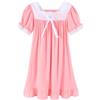 CHUNG Camicia da Notte per Bambine Piccole e Grandi in Stile Vintage Vittoriano, in Modale, a Maniche Lunghe, con Collo Quadrato in Pizzo, Camicia da Notte da Principessa, 5-6 Years