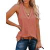 Famulily Canotta basic con scollo a V, da donna, estiva, senza maniche, per sport