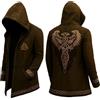 Vhersily Cardigan Da Uomo Streetwear Con Vestibilità Comoda Per Tutti I Giorni, Stile Stradale Vichingo Autunno Felpa con Cappuccio Lunghezza Media Fresco Mito Norreno Mantelli, Versatili per Look