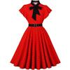 Vhersily Abito Da Donna A Maniche Corte Anni '60, Stile Vintage Swing, Per Matrimoni Con Volant Manica Fiocco A Pois, Vestiti Primaverile, da Discoteca, Abiti Principessa Bambina, Raffinato