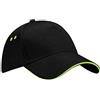 Beechfield Berretto da baseball di cotone Beechfield Black / Lime Green Taglia unica