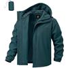 heekpek Giacca Estiva Uomo Impermeabile Antivento Leggera e Comprimibile con Tasche Multiple Ideale per Escursionismo Cappuccio Regolabile,Blu,XL