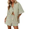 Vhersily 2026 Completo Donna Estivo 2 Pezzi Casual Set T-Shirt Manica Corta e Pantaloncini Tuta Sportiva Moda Pantaloncini con Tasche Scollo A V Completi Eleganti Vacanza Tute da Spiaggia Traspirante