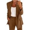 KHIRVWL Completo Tailleur da Donna, 2 Pezzi, Slim Fit, Giacca a Bottone Unico, con Gonna O Pantalone, da Ufficio Completo da Donna con Giacca e Cardigan con Risvolto e Bottoni alla Moda