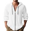 Vhersily Camicia Da Uomo In Cotone e Lino, Con Cappuccio Maniche Lunghe Alla Moda, Casual, Oversize Comoda e Morbida Vintage, Tinta Unita, Giubbino Da Motociclista Antivento Sportivo Hip Hop da Skater