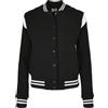 Urban Classics Ladies Organic Inset College Sweat Jacket Giacca, Nero/Bianco, XS Donna
