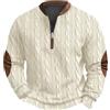 Vhersily 2026 Maglione Uomo Firmato Maglioni Eleganti Casual in Cashmere Cappotti Pullover Calda e Mezza Zip Felpa 3D Stampato Manica Lunga Confortevole Classico Vintage per Casa Ufficio