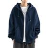 OLIPHEE Felpa con Cappuccio da Uomo Solid Color Felpa con Cappuccio Fashion Full Zipper Top con Tasche