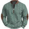 Vhersily 2026 Maglione Uomo Firmato Maglioni Eleganti Casual in Cashmere Cappotti Pullover Calda e Mezza Zip Felpa 3D Stampato Manica Lunga Confortevole Classico Vintage per Casa Ufficio