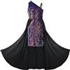 GRACE KARIN Abito da Sera Principessa Elegante a Trapezio Asimmetrico con Cinturino in Paillettes per Ragazze Carine