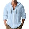 Vhersily Camicia Da Uomo In Cotone e Lino, Con Cappuccio Maniche Lunghe Alla Moda, Casual, Oversize Comoda e Morbida Vintage, Tinta Unita, Giubbino Da Motociclista Antivento Sportivo Hip Hop da Skater
