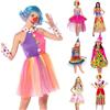 Vhersily Costume Da Clown Da Donna, Costumi Da Circo, Vestiti da Pagliaccie, Accessori Pagliaccio Circo per Adulto per Uomo Carnevale Halloween Festa Cosplay Natalizia Capodanno