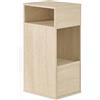 SONGMICS HOME Comodino Camera da Letto in Legno, Mobiletto Moderno con Cassetto, Tavolino Salvaspazio, 30 x 25 x 59,4 cm, Beige Travertino, Collezione Kadin LET911LA01