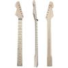 Conboxus Manico sinistro per chitarra elettrica, 24 tasti, 628 mm, teste per chitarra in acero, collo di ricambio per basso elettrico, dado di bloccaggio Floyd rosa, bullone sul tallone senza legatura