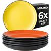 MIAMIO - Set 6 piatti piani in ceramica (26 cm) - Le Papillon (Multicolore)
