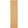 carpetfine Tappeto Sisal passatoia colore 60x180 cm tessuto a mano con bordo in cotone Arancio | Tappeto naturale antiscivolo Uni in tessuto piatto di fibre naturali per soggiorno e camera da letto