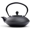 MUPCOOK Teiera tradizionale giapponese in ghisa, nero, in metallo di alta qualità con motivo strutturato, stile teiera, 800 ml