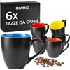 MIAMIO - Tazze da caffè (350 ml), set da 6 - Le Papillon (Multicolore) | Grande tazza da caffè in ceramica, set per caffè, cappuccino e tè, tazze in gres, set da 6, lavabili in lavastoviglie
