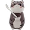 Xfeyaqlo 300ml Tazza Cappuccino Gatto, Tazzine Caffè Espresso Ceramica, Tazza Gatto Kawaii, Adatto Per Casa, Ufficio, è Una Buona Scelta Regalo (Nero-Marrone)
