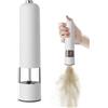 Povanjer Macina sale elettrico, macina pepe elettrico - Smerigliatrice elettrica automatica con copertura antipolvere | Macina sale e pepe automatici, gadget da cucina per macinare grani di pepe,