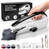 Jognee Macchina da cucire manuale, mini macchina da cucire portatile, elettrica portatile, per principianti, cucitrice rapida con una sola mano per tessuti, vestiti, riparazioni a casa