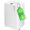 Turbionaire Deumidificatore Casa Muffa Turbionaire LEVI 20 ION 20L/24h, Purificazione tramite ionizzazione, Tanica da 4,5L, Timer, Auto-Restart, Adatto fino a 45㎡, Ruote Piroettanti, Ridotta Rumorosità