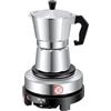Haoxuesen Macchina Da Caffè Elettrico Portatile 3 Tazze Caffettiere Espresso 5 Livelli Temperatura, Urna Caffè Con Piastra Riscaldante Moka Pot 150ML, Per Cappuccino Latte Americano Ufficio Giardino