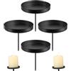 Shalwinn Set di 4 portacandele per l'avvento senza spina, per candele, colore nero, per candele, decorazione da tavolo