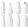 Generisch Set di 8 vasi in ceramica bianca opaca, impermeabili, per erba della pampa, fiori secchi, decorazione per la casa, moderna bohémien scandinava, per erba della pampa, soggiorno, mensola, tavolino da