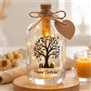 BBTO Regali in Denaro Luce LED Bottiglia con Scritta Bottiglia Decorativa Illuminata Regalo Confezione di Denaro(Albero della Vita Happy Birthday)
