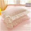 Generic Federe in Puro Cotone con Volant in Pizzo Shabby Chic Vintage, 2 Pezzi, Lusso Elegante con Chiusura a Busta, Stile Country Francese per Cuscino, Divano, Camera da Letto(Pink)