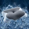 Klyvvo Cuscino ergonomico memory foam, forma a farfalla con doppio spessore 9cm / 12cm, fodera traspirante rimovibile per dormienti supini, laterali e proni，62 x 39 cm, Bianco&Grigio
