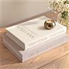 Weldomcor Libri Decorativi Finti con Scatola Portaoggetti Nascosta | Set di 2 Libri in Finto Lino con Chiusura Magnetica - Accessori Estetici per Tavolino da Caffè, Scaffale o Camino(A)