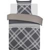 VISION William Beige/Grigio - 100% Cotone - Set Copripiumoni reversibile 140 x 200cm con 1 federa 65 x 65cm per letto singolo - Tessuto morbido e confortevole - Certificate Oeko-Tex