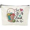 XETHI Borsa Porta Accessori per Uncinetto, Custodia in Tela con Cerniera per Gomitoli e Aghi, 25×17×5.5cm, Organizer per Amanti della Maglia e del Fai da Te
