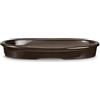 CERTRE - Vaso Bonsai Ovale in Gres, Modello Pisa, Made in Italy, Colore Crema Catalana Scura (Smaltato)| 39x24,7x3,7 cm