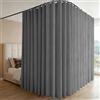 Yearninglife Tenda divisoria divisoria con guida da soffitto regolabile 3 m, montaggio a soffitto su binari, divisorio opaco, protezione per la privacy, soggiorno (grigio, altezza 250 x larghezza 270 cm)