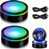 BAIFULAI 2 pezzi base luce LED, luci a LED, 6 colori, rotonde, con interruttore touch sensibile, base per lampada a LED per display artistico