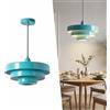 B·LED BARCELONA LED BARCELONA LED Lampada a Sospensione MACARRON Blu a 3 Livelli Metallo Ferro, Stile Bauhaus Minimalista, Illuminazione Indiretta Antiabbagliamento, Classica Vintage Moderna e Lusso Contemporaneo E27