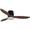 EXO lighting VENTILATORE CON LUCE MISTRAL Ø132cm PER INTERNI IDEALE PER QUALSIASI INTERNO DC 35W LED SMD 24W COLORE NOCE NERO IN ACCIAIO 2700K/3000K/4000K, IP20