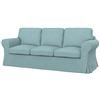 Soferia Fodera di ricambio compatibile per EKTORP PIXBO divano letto a 3 posti, tessuto Majestic Velvet Light Blue, blu