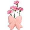 Goktvai Vaso in Ceramica con Fiocco Rosa, Portapenne in Ceramica Rosa Coquette Organizer per Pennelli Trucco per l'Arredamento Di Casa e Ufficio