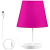 ODAWA Lampada da tavolo leggera morbida della lampada di scrittorio di fucsia con la porta USB, tavolo ha condotto la lampada