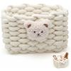 Gulxwis Cestino Portaoggetti, Cesto Portaoggetti in Corda di Cotone Intrecciato, Cesta Porta Giochi Bambini, Organizer Fasciatoio, Cestino Bagno, Cameretta Bambini, Scrivania, Bianco