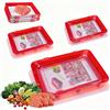 DIYCUT 3 Pezzi Porta Affettati per Frigorifero, Riutilizzabili Vaschette per Alimenti, Rosso Contenitore Affettati Frigorifero, Pellicola di Plastica Sostituibile, per Conservazione Degli Alimenti