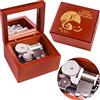 Sinzyo Nightmares before Christmas La music box This Is Halloween Birthday Valentine music box Regalo vintage (Scatola di legno rossa con specchio)