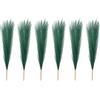 PATIKIL 17 Pollici Finto Erba della Pampa, 6 Pz Decorazioni Boho per la Casa Decorazione Artificiale Steli Soffici Altissimi per Matrimonio Festa Fiori Vaso Centrotavola, Verde Scuro