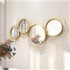 Generic Specchio decorativo da parete, moderno, 3D, in metallo, decorazione da parete, per soggiorno, camera da letto, ingresso, ingresso, corridoio, design dorato sovrapposto